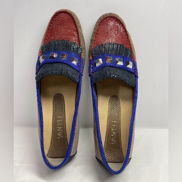 Vaneli Reptile Multi Color Driving Leather Loafers 8.5N - Picture 1 of 7